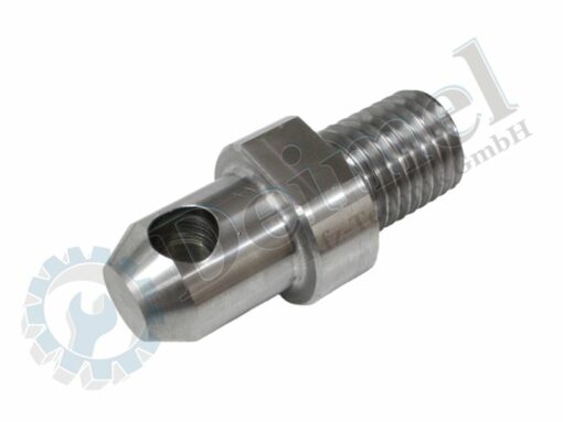 Bolzen Schwenkzapfen Seitenstrebe, Abmessungen: Länge Zapfen ca. 30mm, Ø 25mm, Gewinde M24, Schlüsselweite 30mm