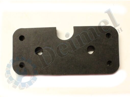 Gummiunterlage, schwarz, 93x42mm, 4 kleine und 2 große Löcher, Ausnehmung für Kabel