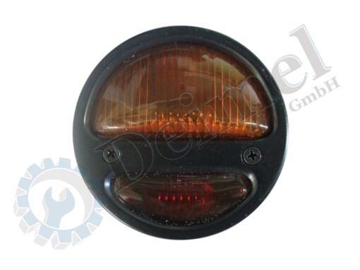 Schlussleuchte Rund, 2 Kammern für 21 Watt orange ( Blinker oder Bremslicht ) und 21/5 Watt rot (Standlicht und Bremslicht), ohne Kennzeichenbeleuchtung