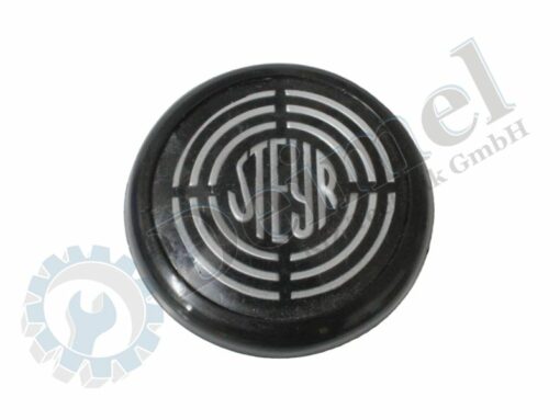 Kunststoffkappe schwarz, mit alten Steyr Logo (Zielscheibe) in der Mitte