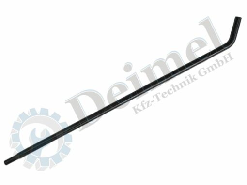 Spiegelstange schwarz, ein Ende ca. 45° gebogen andere Ende von 12mm auf 10mm abgesetzt