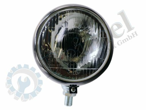 Scheinwerfer vorne rund, Durchmesser Lichtscheibe 130mm, Durchmesser gesamt 155mm, Ansicht von vorne