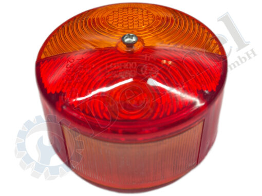 Glas für Rückleuchte rund, rot, orange mit Kennzeichenbeleuchtung