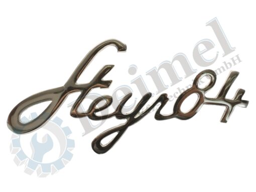 Schriftzug "Steyr 84", Aluminium verchromt.