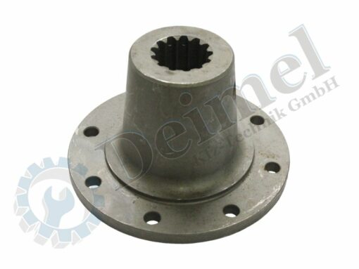 Flansch für Allradantriebswelle vorne bei Vorderachse ZF APL 1351, Abmessungen: Länge 71 mm, Durchmesser außen (Flansch): 119 mm, 13 Zähne, 8 Löcher