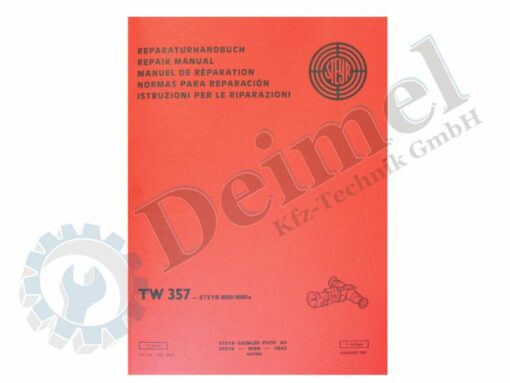Reparaturhandbuch, Steyr Getriebe TW357, Steyr 8080, 8090, roter Einband, DIN A4