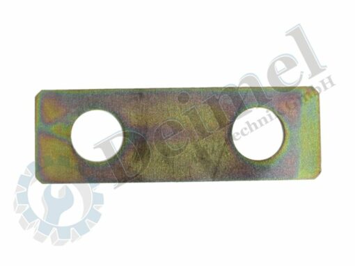 Sicherungsblech Bremstrommel, Länge 82mm, Breite 27mm, Lochabstand ca. 45mm, 8 Stk pro Fahrzeug