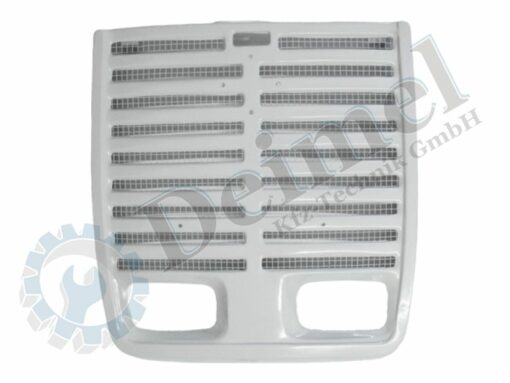 Maske, Kühlergrill für Steyr Plus 30, 430, 40, 540, 545, 50, 650, 658, 760, 768, weiß mit Gitter und Bohrungen für das nachbau Emblem