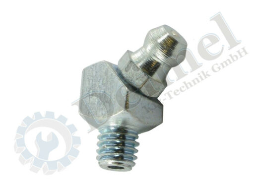 Schmiernippel nach DIN 71412B, 45° abgewinckelt, Gewinde M6x1