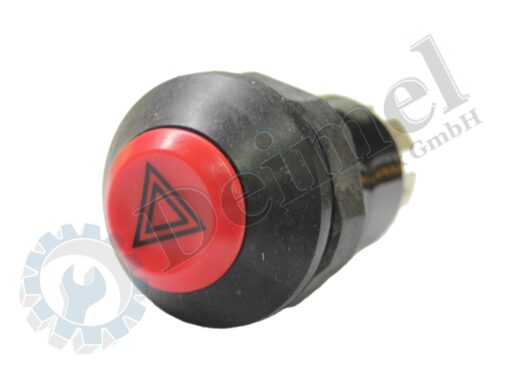 Schalter Warnblinkanlage, rund roter Druckknopf mit Symbol, Original Steyr Ersatzteil