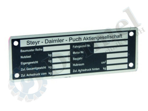 Typenschild für die Baureihe 13, aus Zinkblech, ca 140x50mm