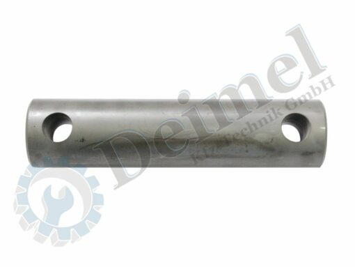Bolzen zur Befestigung der Hubstreben am Unterlenker, rechts, Durchmesser: 25,3mm, Länge Lochmitte – Lochmitte ca. 82mm, Gesamtlänge 104mm, Bohrungen 10mm