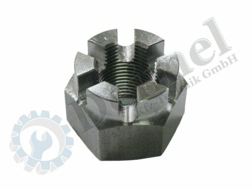 Kronenmutter für Mittelachsbolzen, Extra hohe Form, Gewinde M18x1,5, Steyr 288