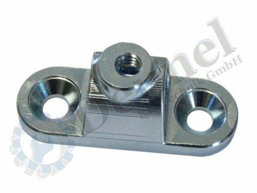 Halter für Spiegelstange 12mm, chromatiert, mit versetzter Haltebohrung wie Original, aus einem Stück gefräst