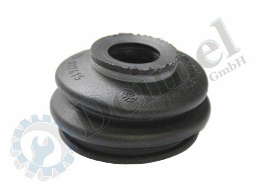 Manschette für Spur- oder Axialgelenk, Durchmesser ca. klein 15mm, groß 34mm, Höhe ca. 25mm mit Klemmringen (oben Kunststoff- unten Metallring)