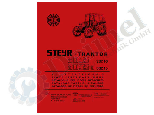 Ersatzteilliste, Ersatzteilkatalog gedruckt für Steyr 8055, 8055a mir RS1 Kabine