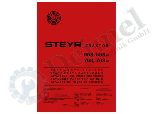 Ersatzteilliste, Ersatzteilkatalog für Steyr 658 und 768 mit und ohne Allrad, gedruckt