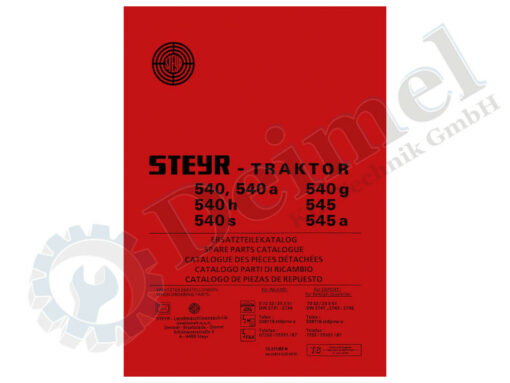 Ersatzteilliste, Ersatzteilkatalog für Steyr 540, 540a, 540h, 540s, 540g, 545 und 545a, gedruckt
