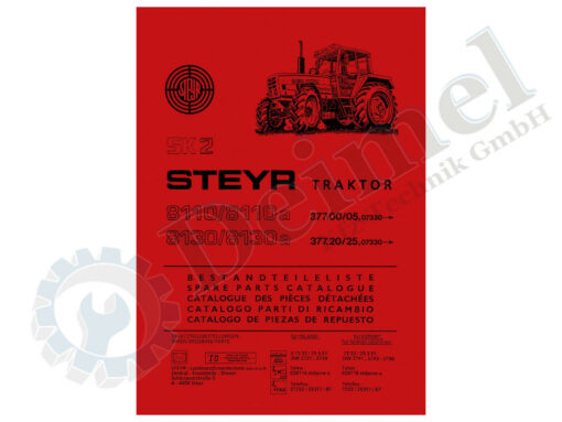 Ersatzteilliste, Ersatzteilkatalog für Steyr 8110 und 8120 bei SK2 Kabine, gedruckt