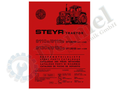 Ersatzteilliste, Ersatzteilkatalog gedruckt, für Steyr 8100, 8100a, 8130, 8130a mit SK1 Kabine