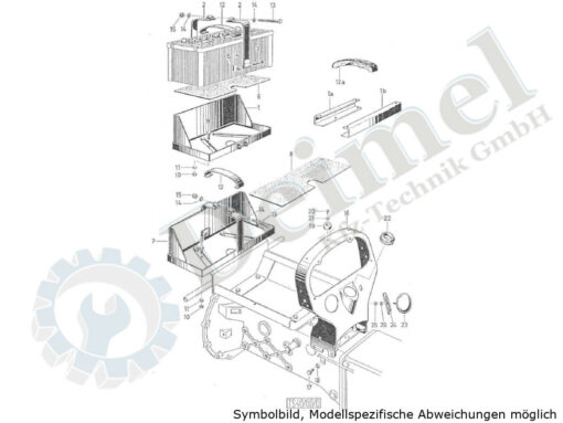 Batterieträger, Armaturenstütze