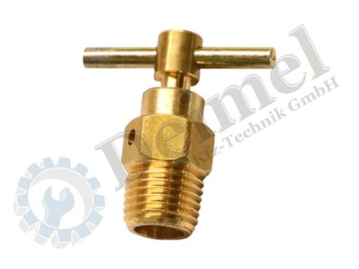 Ablasshahn für das Kühlwasser, Gewinde M14X1,5 mm Kegelgewinde (Konus Gewinde) Gewindelänge ca. 10mm, Messing, ohne Schlauchanschluss