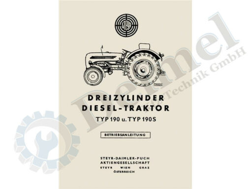 Betriebsanleitung, Heft A5, Steyr Traktor, Type 190, 190s