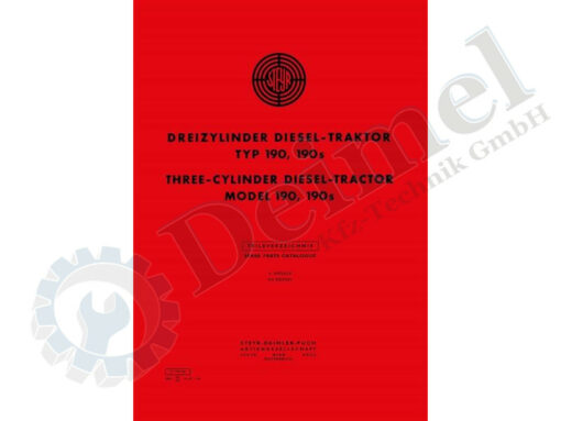 Ersatzteilliste, Heft A4, 208Seiten, Steyr Typ 190, 190s
