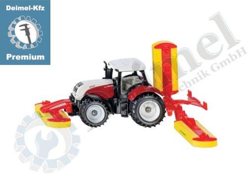 Steyr 6230 CVT mit Pöttinger Mähwerk, Siku