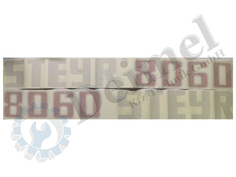 Aufkleber Set „Steyr 8060“ bestehend aus 2 Stk Aufkleber – 1x rechts und 1x links an der Motorhaube