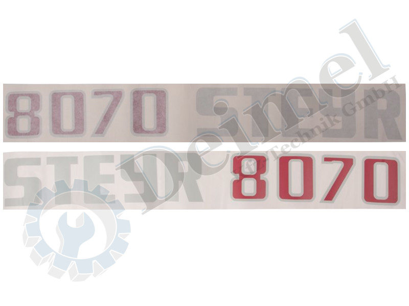 Aufklebersatz Motorhaube Schriftzug Steyr 8070, Links und Rechts