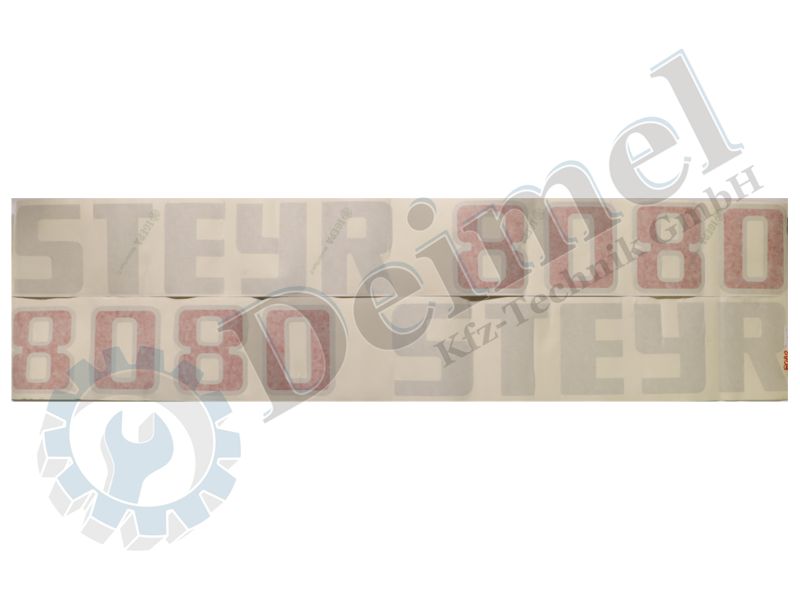 Aufkleber Set „Steyr 8080“ bestehend aus 2 Stk Aufkleber – 1x rechts und 1x links an der Motorhaube