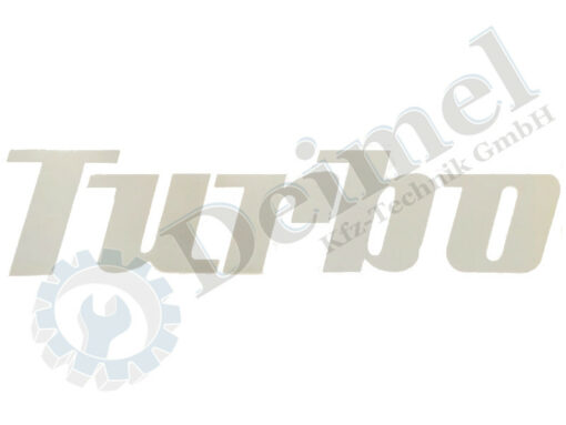 Aufkleber auf der Motorhaube, Schriftzug Turbo