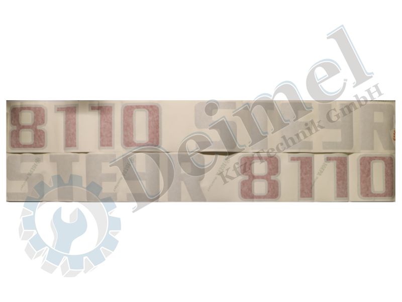 Aufkleber Set „Steyr 8110“ bestehend aus 2 Stk Aufkleber – 1x rechts und 1x links an der Motorhaube
