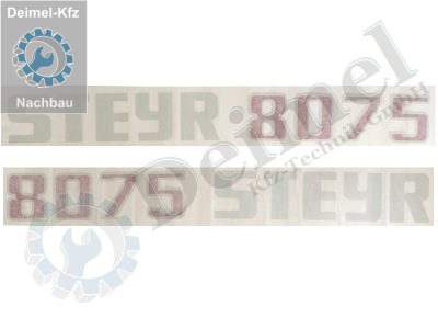 Aufkleberset Motorhaube Links und Rechts, Steyr 8075