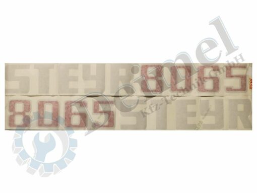 Aufkleber Set „Steyr 8065“ bestehend aus 2 Stk Aufkleber – 1x rechts und 1x links an der Motorhaube