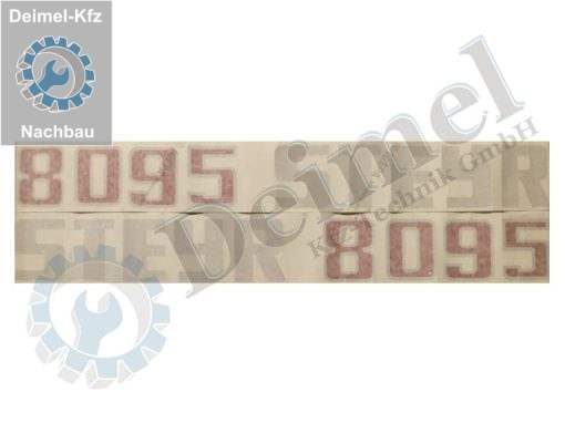 Aufkleber Set „Steyr 8095“ bestehend aus 2 Stk Aufkleber – 1x rechts und 1x links an der Motorhaube