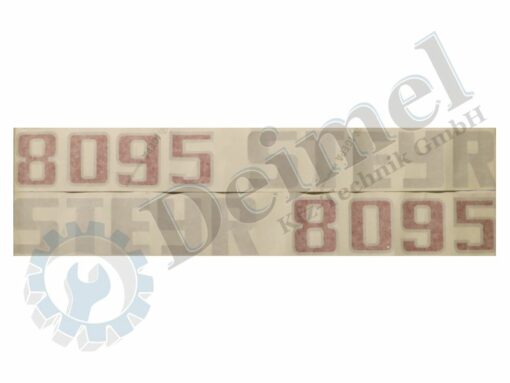 Aufkleber Set „Steyr 8095“ bestehend aus 2 Stk Aufkleber – 1x rechts und 1x links an der Motorhaube