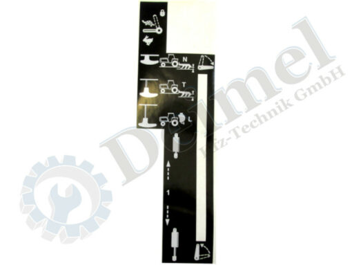 Aufkleber für die Hydraulikkonsole, 335x100mm, schwarz mit hellgrauer Schrift