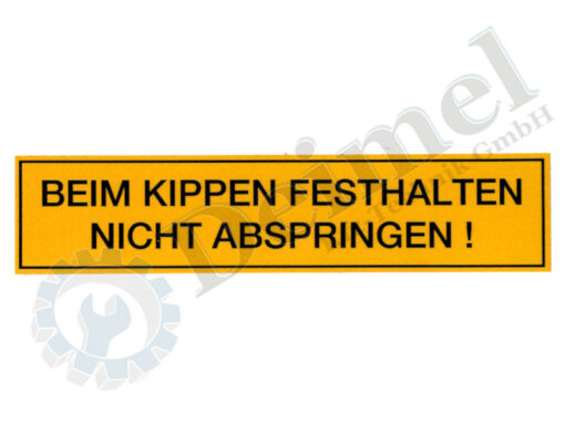 Aufkleber beim Kippen festhalten