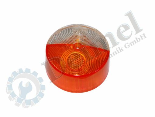 Ersatzglas rund 80mm, weiß Standlicht, gelb Blinker, für Leuchten Hella 2BE003185-031 und Nachbau H2BE003185-031N
