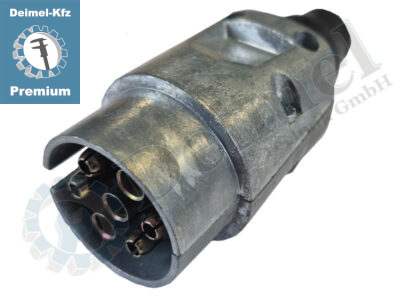 Anhängerstecker, 7 polig, Metall, Aluminium, Universal, Anschlusskabeln zum anschrauben