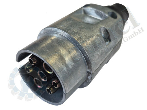 Anhängerstecker, 7 polig, Metall, Aluminium, Universal, Anschlusskabeln zum anschrauben