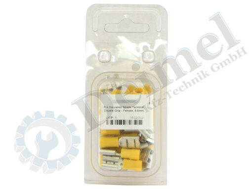 Flachstechhülse, Gelb, Breit 9,5mm, Paket mit 25 Stk