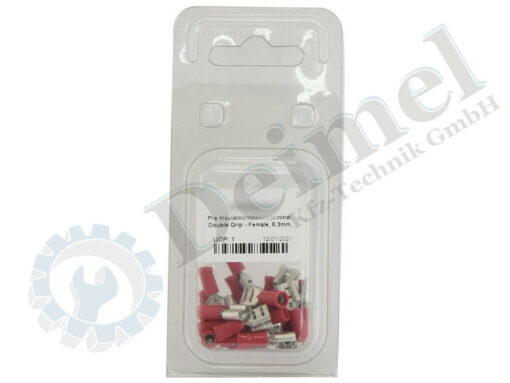 Flachstechhülse, rot, Breite 6,3mm, Paket mit 25 Stk