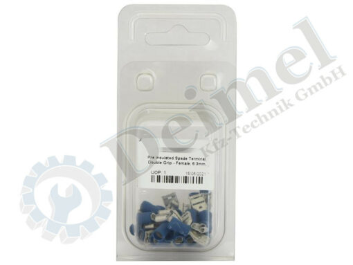 25 Stk Packung, Flachsteckhülsen blau, Breite 6,3mm