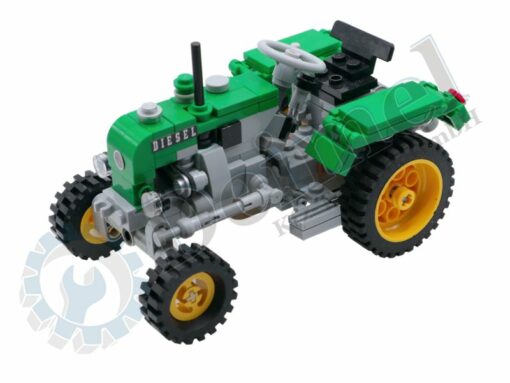 Steyr Traktor T80 grün aus LEGO, Ansicht von vorne