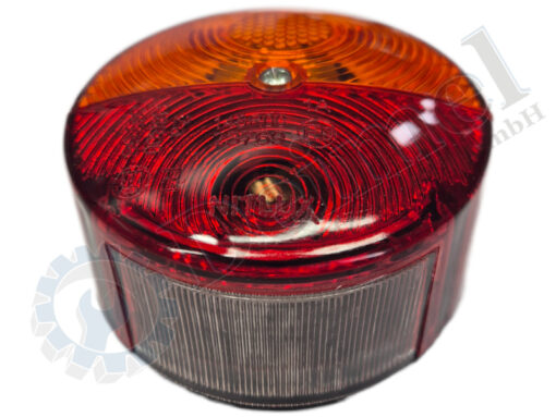 Rückleuchte rund, 80mm, orang - rot mit Kennzeichenbeleuchtung