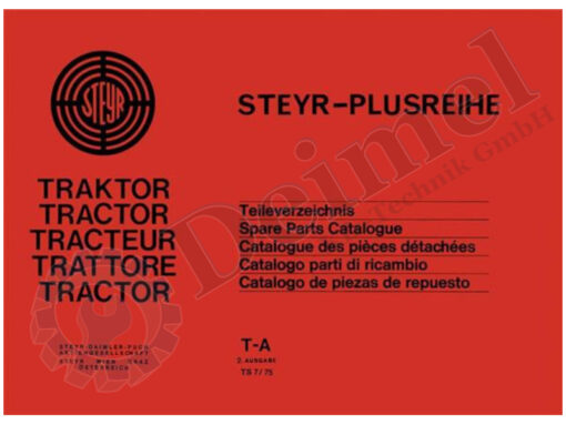 Buch, gedruckt, roter Einband, Teileverzeichnis Motor Plus Serie