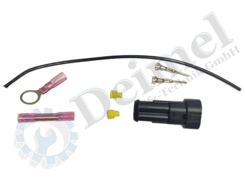 Satz mit Kabel, Stecker und 2poligem Steckergehäuse AMP